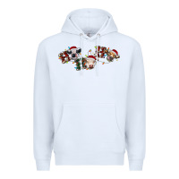 White hohoho christmas cows Premium Hoodie - RanaPortraitStore