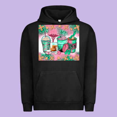 Certified Nursing Assistant Coffee Cups Urban Hoodie Designed By Zillion Design Studio