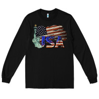 Black usa  statue of liberty Long Sleeve Tee - BarkalooDesign