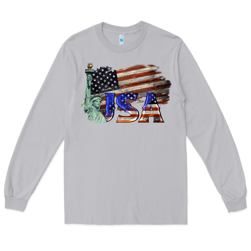 Usa  Statue Of Liberty Long Sleeve Tee by BarkalooDesign | Teevron