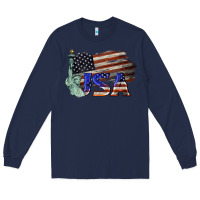 Navy usa  statue of liberty Long Sleeve Tee - BarkalooDesign