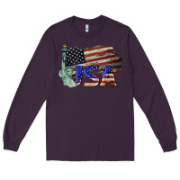 Plum usa  statue of liberty Long Sleeve Tee - BarkalooDesign