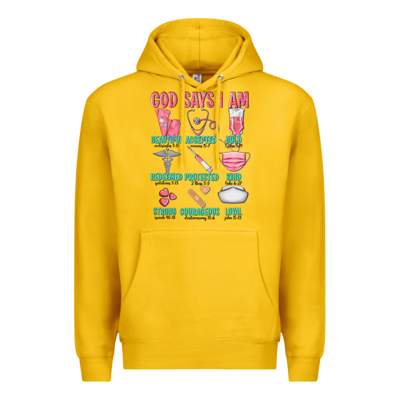 God Says I Am Premium Hoodie by texasbilliewilder | Teevron