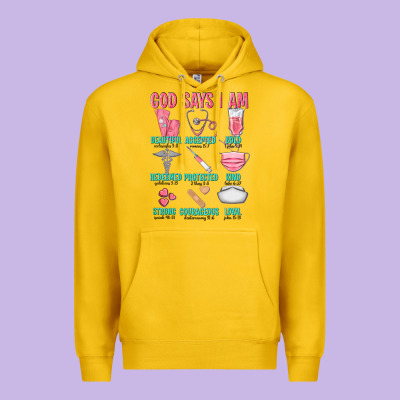 God Says I Am Premium Hoodie Designed By Texasbilliewilder