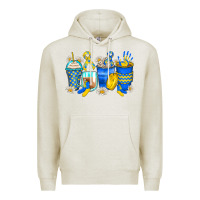 Oatmeal Heather down syndrome coffee cups Premium Hoodie - Zillion Design Studio