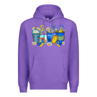 Purple down syndrome coffee cups Premium Hoodie - Zillion Design Studio