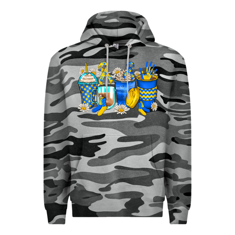 Down Syndrome Coffee Cups Premium Hoodie by Zillion Design Studio | Teevron