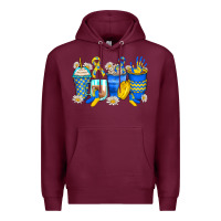 Burgundy down syndrome coffee cups Premium Hoodie - Zillion Design Studio