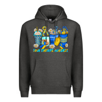 Charcoal Heather down syndrome coffee cups Premium Hoodie - Zillion Design Studio