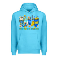 Ocean Blue down syndrome coffee cups Premium Hoodie - Zillion Design Studio