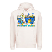Pale Pink down syndrome coffee cups Premium Hoodie - Zillion Design Studio