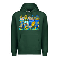 Sports Green down syndrome coffee cups Premium Hoodie - Zillion Design Studio