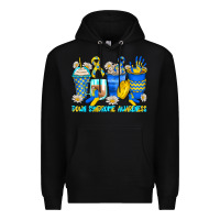 Black down syndrome coffee cups Premium Hoodie - Zillion Design Studio