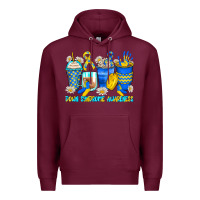Burgundy down syndrome coffee cups Premium Hoodie - Zillion Design Studio