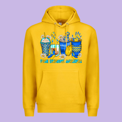 Down Syndrome Coffee Cups Premium Hoodie Designed By Zillion Design Studio