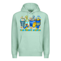 Seafoam down syndrome coffee cups Premium Hoodie - Zillion Design Studio
