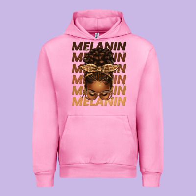 Melanin Afro Messy Bun Urban Hoodie Designed By Texasbilliewilder