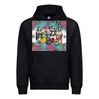 Black cartoon characters coffee cups Urban Hoodie - Zillion Design Studio