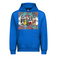 Cobalt cartoon characters coffee cups Urban Hoodie - Zillion Design Studio