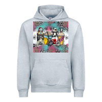 Heather Grey cartoon characters coffee cups Urban Hoodie - Zillion Design Studio