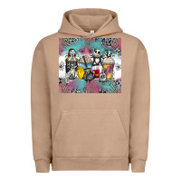 Pigment Burro cartoon characters coffee cups Urban Hoodie - Zillion Design Studio