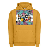 Pigment Peanut Butter cartoon characters coffee cups Urban Hoodie - Zillion Design Studio