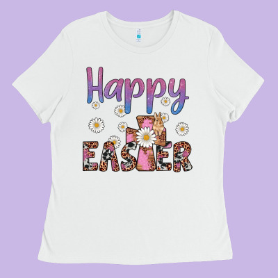 Happy Easter Cross Ladies Tee Designed By Artiststas