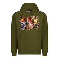 Army Green christmas farm animals Premium Hoodie - RanaPortraitStore