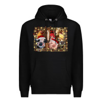 Black christmas farm animals Premium Hoodie - RanaPortraitStore