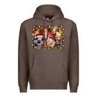 Coffee christmas farm animals Premium Hoodie - RanaPortraitStore
