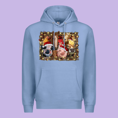 Christmas Farm Animals Premium Hoodie Designed By Ranaportraitstore