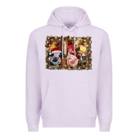 Lilac christmas farm animals Premium Hoodie - RanaPortraitStore