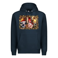 Navy christmas farm animals Premium Hoodie - RanaPortraitStore