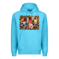 Ocean Blue christmas farm animals Premium Hoodie - RanaPortraitStore