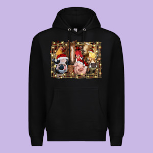 Christmas Farm Animals Premium Hoodie Designed By Ranaportraitstore