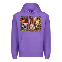 Purple christmas farm animals Premium Hoodie - RanaPortraitStore