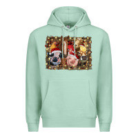 Seafoam christmas farm animals Premium Hoodie - RanaPortraitStore