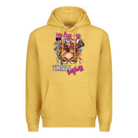 Antique Gold minding my own small business blonde messy bun Premium Hoodie - texasbilliewilder