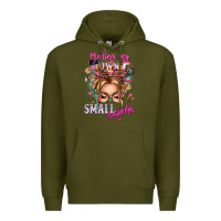 Army Green minding my own small business blonde messy bun Premium Hoodie - texasbilliewilder
