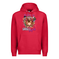 Cardinal minding my own small business blonde messy bun Premium Hoodie - texasbilliewilder