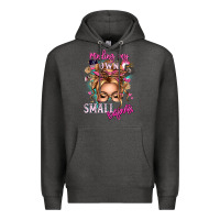 Charcoal Heather minding my own small business blonde messy bun Premium Hoodie - texasbilliewilder