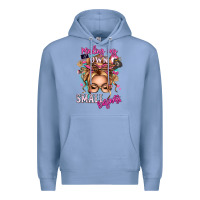 Colony Blue minding my own small business blonde messy bun Premium Hoodie - texasbilliewilder