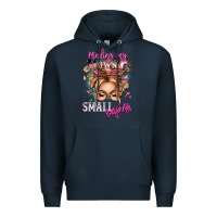 Navy minding my own small business blonde messy bun Premium Hoodie - texasbilliewilder