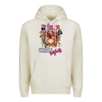 Oatmeal Heather minding my own small business blonde messy bun Premium Hoodie - texasbilliewilder