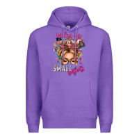 Purple minding my own small business blonde messy bun Premium Hoodie - texasbilliewilder