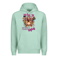 Seafoam minding my own small business blonde messy bun Premium Hoodie - texasbilliewilder