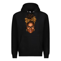 Black afro woman messy bun Premium Hoodie - texasbilliewilder