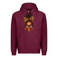 Burgundy afro woman messy bun Premium Hoodie - texasbilliewilder