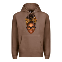 Chestnut afro woman messy bun Premium Hoodie - texasbilliewilder