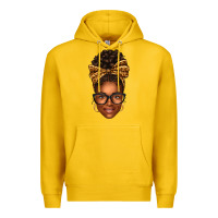 Lemon afro woman messy bun Premium Hoodie - texasbilliewilder
